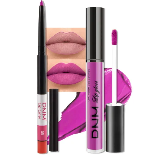 Vista 47 de evpct Juego de 2 lápices delineador de labios y lápiz labial líquido mate de 24 horas, color ciruela púrpura, maquillaje para mujer, lápiz labial