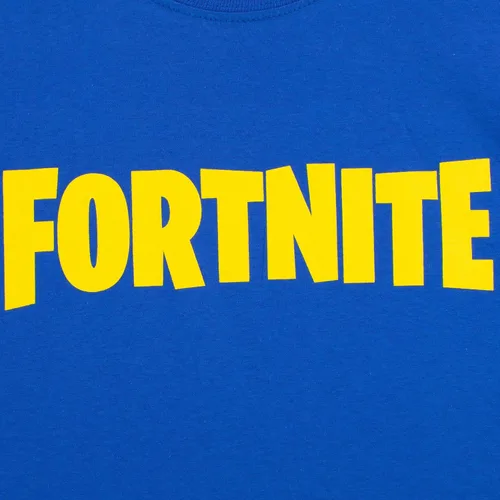 Vista 2 de FORTNITE Camiseta para niños, Azul Patchwork