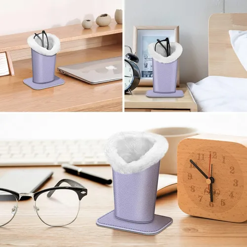 Vista 61 de Fintie Soporte para anteojos forrado de felpa con base magnética, estuche de cuero vegano prémium para lentes