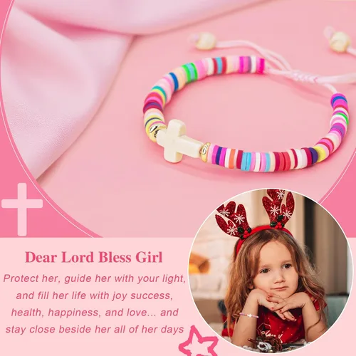 Vista 69 de Regalos navideños para niños, niñas adolescentes, mujeres, linda pulsera de cruz para niñas, regalos de Navidad cristianos para mujeres, ideas