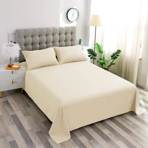 Vista 4 de Soft Aqua - Sábana encimera de tamaño individual 100% algodón satinado, 600 hilos, calidad de cama, sábana encimera, fresca y lisa, solo una sábana