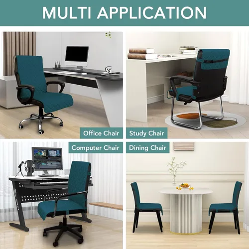 Vista 7 de Easy-Going Funda reversible para silla de oficina, resistente al agua, funda suave para silla de computadora de escritorio con hebilla