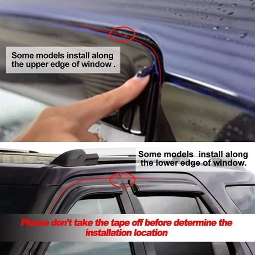 Vista 7 de 4 piezas de estilo en canal, protectores de lluvia para ventanas, deflectores laterales duraderos de aspecto agradable, viseras de ventilación
