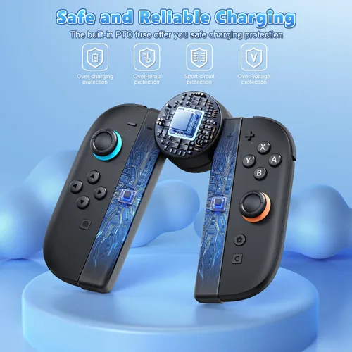 Vista 5 de [Upgraded 2.0] FASTSNAIL Charging Grip for Nintendo Switch 2 (2025), Strong Magnetic Grip Controller with 5-Levels Adjustable Rotation Positions for