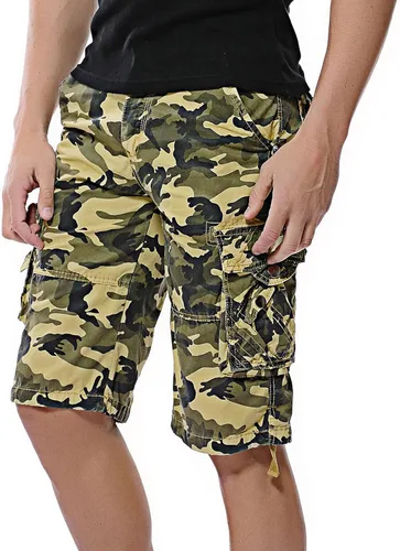 Vista 3 de Pantalones cortos cargo de camuflaje para hombre de algodón