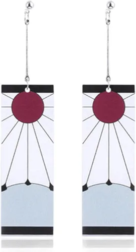 Vista 6 de Duwseal Kamado Tanjirou - Juego de aretes de kimono largo para cosplay bata de Tanjirou