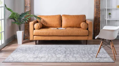 Vista 4 de Unique Loom Boston Collection - Alfombra rectangular de 2 x 3 pies y 1 pulgada, color gris y marfil