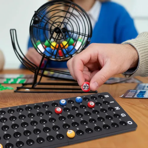 Vista 6 de GSE Games & Sports Expert Tablero maestro de bingo para bolas de 7/8 pulgadas, tablero de llamadas de bingo negro para fiestas, grupos grandes