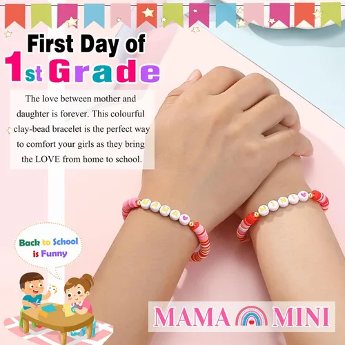 Vista 2 de UNGENT THEM Regalos para el primer día de clases para mamá y yo pulseras de regreso a clases