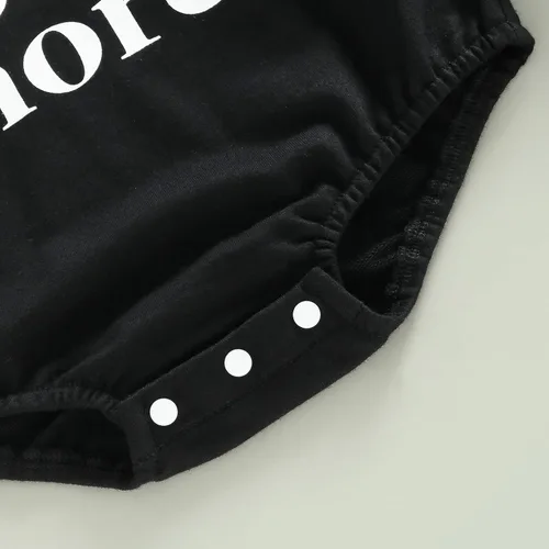 Vista 35 de Enterizo de manga larga con estampado de letras para bebés, niñas y niños