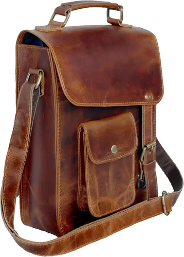 Vista 7 de jaald leather messenger bag laptop case office briefcase gift for men computer distressed shoulder bag