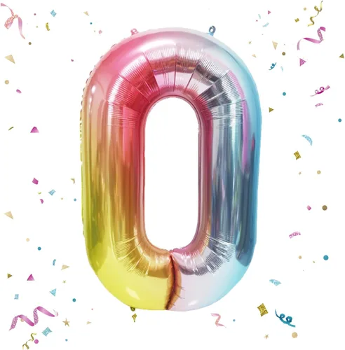 Vista 45 de Globo azul con el número 0, 40 pulgadas, Mylar premium, reutilizable, para decoración de fiesta de cumpleaños