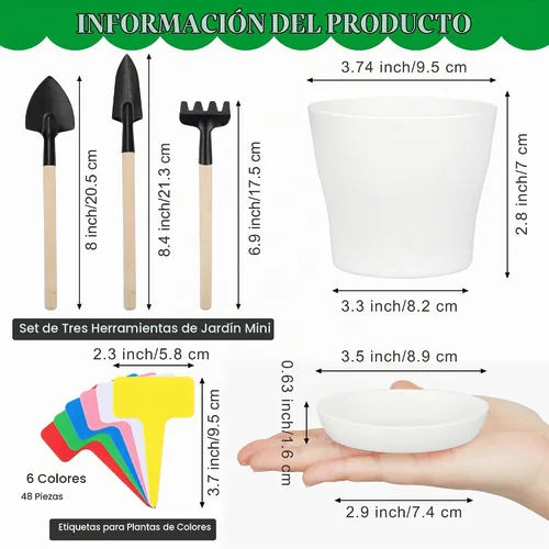 Vista 2 de Hahood Paquete de 48 macetas de plástico de 4 pulgadas, juego de macetas de interior de plántulas gruesas, macetas de inicio de semillas con Blanco