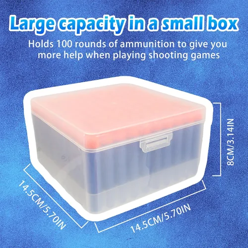 Vista 3 de TORMEN Caja de almacenamiento de dardos de espuma, caja de plástico (1 caja+2 bandejas)