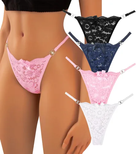 Vista 10 de Banamic Tangas de G-String para Mujer, Bragas T Back, Ropa Interior Sexy y Transpirable negro 258