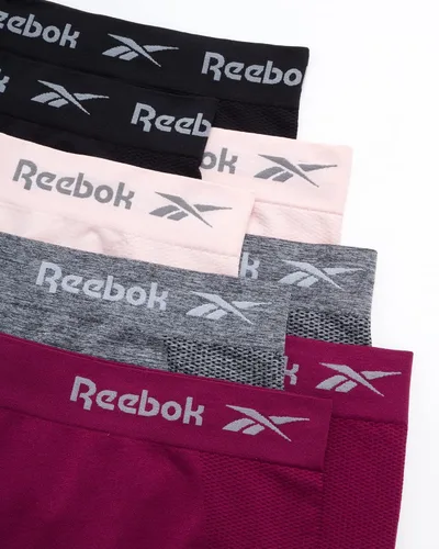 Vista 2 de Reebok Ropa interior para mujer y niño, paquete de 8 pantalones cortos sin costuras de pierna larga para mujer