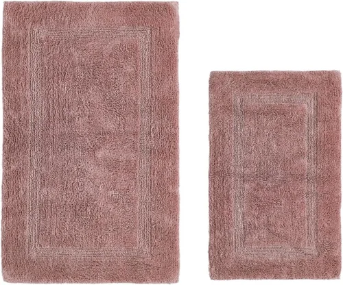 Vista 522 de Better Trends - Juego de 2 alfombras de baño 100% algodón, extra suaves, con borlas, de 17" x 24", alfombra de baño superabsorbente y reversible