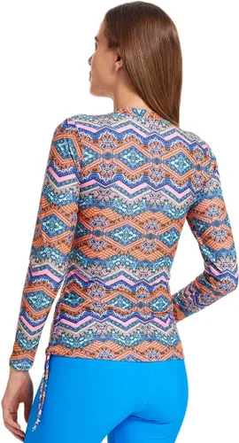 Vista 4 de Micosuza Camiseta de natación de manga larga con cremallera frontal y protección solar para mujer