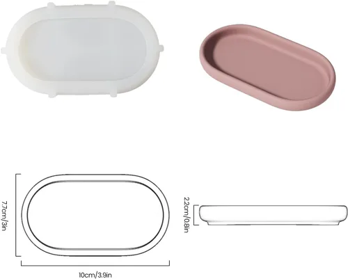 Vista 2 de Boowan Nicole Moldes de silicona para hormigón, juego de moldes de velas de cemento para accesorios de baño, moldes de silicona para cepillos