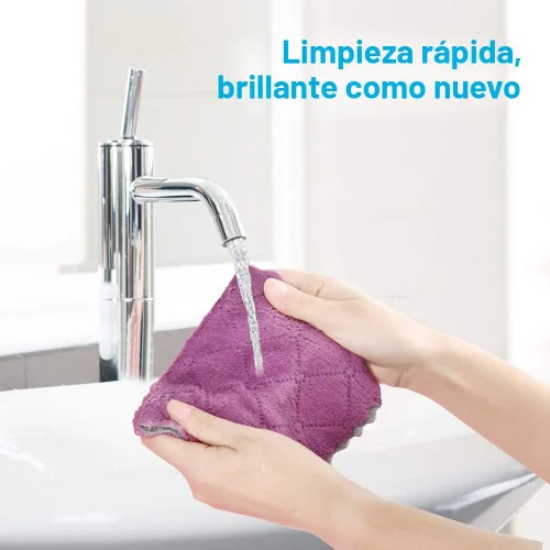 Vista 6 de LSmall - Paños de limpieza reutilizables, 6 x 10 pulgadas, paños multiusos súper absorbentes, para trapos de muebles, paños de cocina, toallas