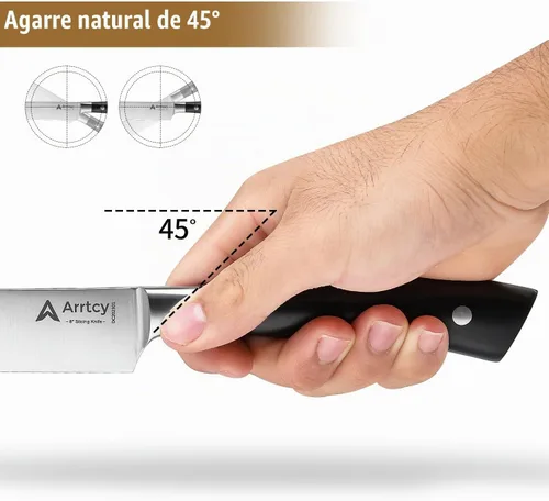 Vista 4 de Juego de Trinchar Pavo, Mango Ergonómico de Espiga Completa Cuchillo y Tenedor de Trinchar, Herramientas de Cocina de Acero Inoxidable Alemán