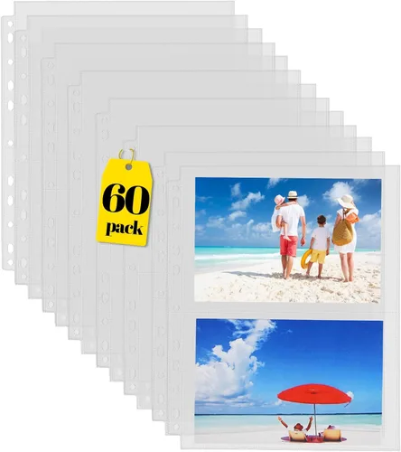 Vista 11 de Sooez Paquete de 30 fundas de fotos para carpeta de 3 anillos (240 imágenes), 3.5 x 5, protectores de páginas de plástico resistentes, fundas