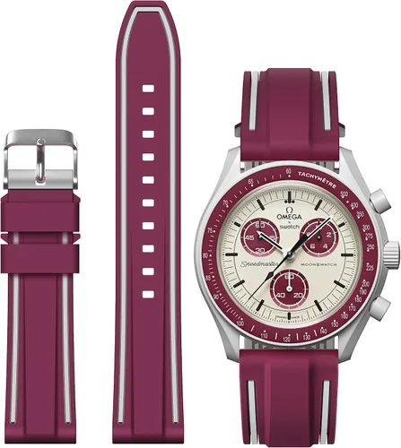 Vista 12 de Correas para reloj Moonswatch, correa de silicona suave compatible con reloj Omega x Swatch MoonSwatch Speedmaster de 0.78 pulgadas, correa