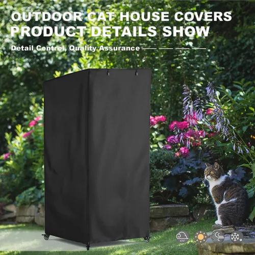 Vista 6 de Funda protectora grande para casa de gatos para exteriores, cubierta protectora contra el polvo, lona impermeable resistente 600D, 100% impermeable