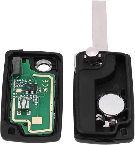 Vista 3 de Qiilu Llave de control remoto de entrada sin llave, 2 botones de encendido de coche 433MHz con hoja sin cortar para 207 307 308 407 807