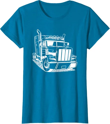 Vista 100 de Diesel Big Rig 18 Wheeler - Camiseta de camionero para camionero, Negro, S