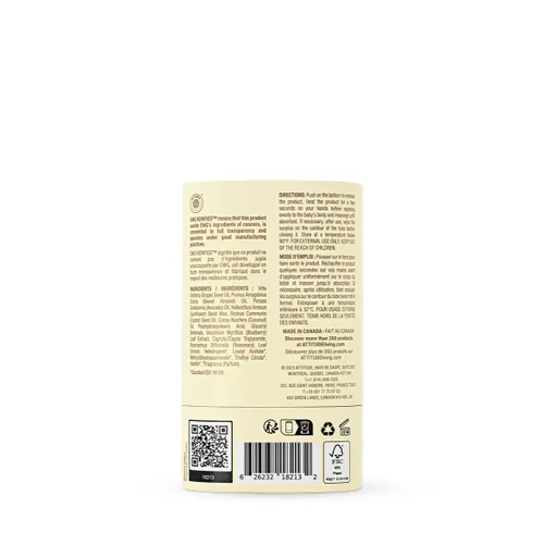 Vista 7 de ATTITUDE Barra de aceite de masaje sin plástico para bebé, verificado por EWG, dermatológicamente probado, fabricado con ingredientes derivados