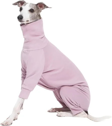 Vista 9 de Ropa interior mullida de algodón acogedora para galgos italianos, whippets, pijamas y overoles súper suaves y cálidos (S, gris)