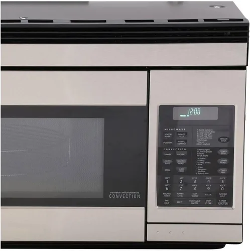 Vista 4 de Sharp microondas de convección para instalar sobre la estufa, de 850 W, de 1.1 pies cúbicos de capacidad, Acero inoxidable 1.1 pies cúbicos. ft.
