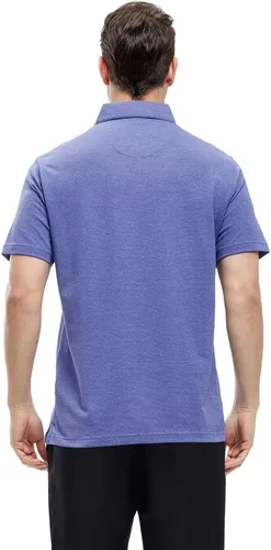 Vista 3 de VEBOON Men's Polo Shirts Long and Short Sleeve Cotton Blend Heather Moisture Wicking Casual Collared Shirts