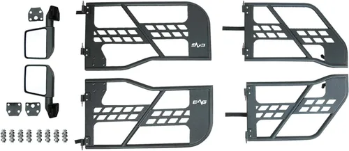 Vista 2 de EAG Puerta tubular Safari con espejo lateral para Wrangler JL 2018-2022 solo 4 puertas