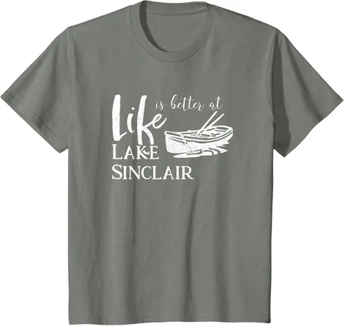 Vista 94 de Life is Better at Lake Sinclair Georgia Camiseta Negro