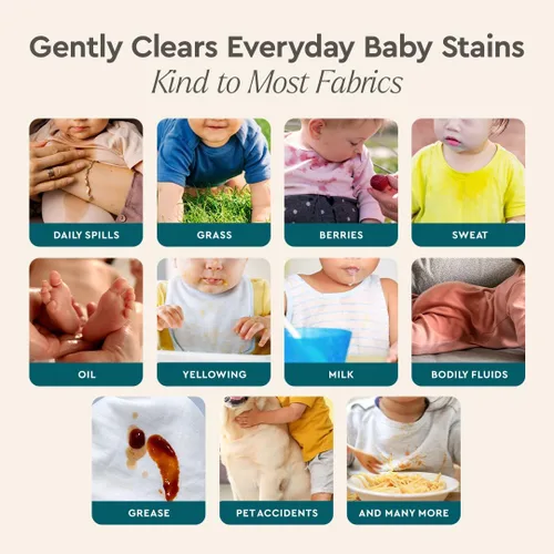 Vista 6 de Puracy Removedor de manchas para ropa de bebé y pañales de tela, artículos esenciales imprescindibles para bebés recién nacidos, spray de lavandería