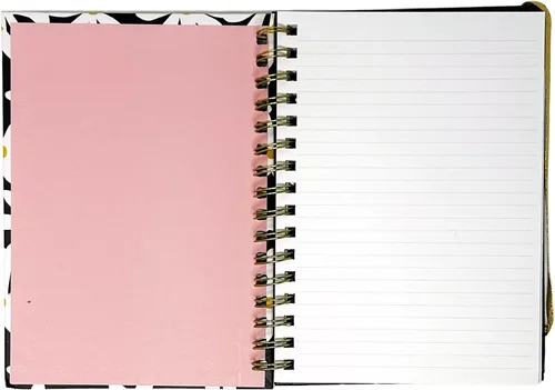 Vista 2 de VOTUM Cuaderno de notas pequeño de tapa dura: cuadernos de espiral forrados con bonito diseño de portada y frase, diario personal para escribir
