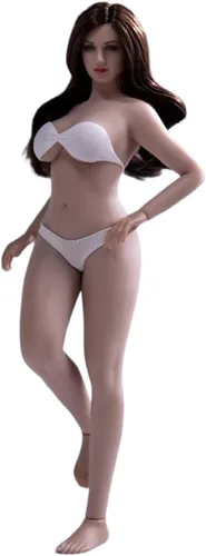 Vista 5 de Figura de acción a escala 1/12, figura de acción femenina de 6 pulgadas, súper flexible, ligeramente grasa, piel pálida, busto grande, colección