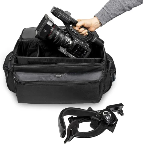 Vista 6 de Ultimaxx Bolsa de artilugios profesionales extra grande, resistente al agua, compatible con videocámaras y accesorios para videocámaras Sony