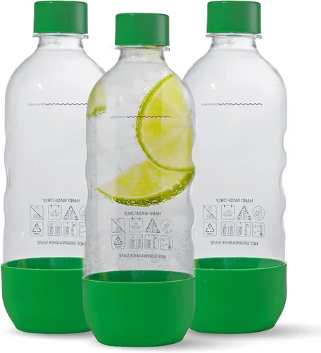Vista 2 de Botellas de agua carbonatada de repuesto para SodaStream - 1 litro, sin BPA y a prueba de fugas