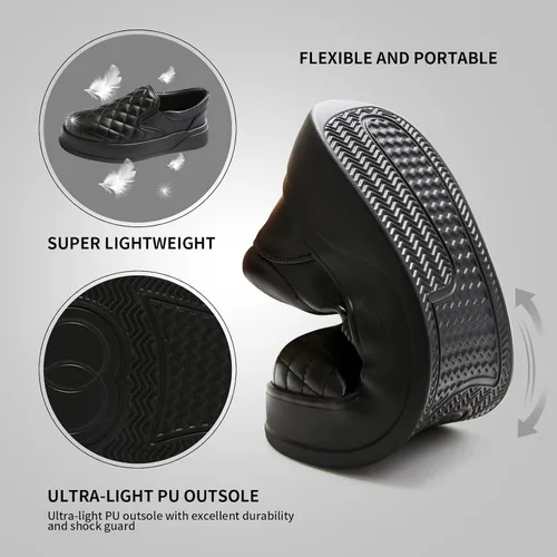 Vista 6 de mznrjoa Mocasines para mujer Penny Comfort plataforma de cuero y zapatos elegantes sin cordones