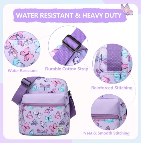 Vista 5 de VASCHY Bolso cruzado para niñas, ligero y pequeño, bolso de hombro tipo mensajero, regalo para preadolescentesadolescentes y niños pequeños