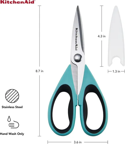 Vista 6 de KitchenAid Abrelatas y abrebotellas multifunción Soft Classic, 8.29 pulgadas, Ocean Drive y tijeras multiusos con funda protectora, 8.72 pulgadas