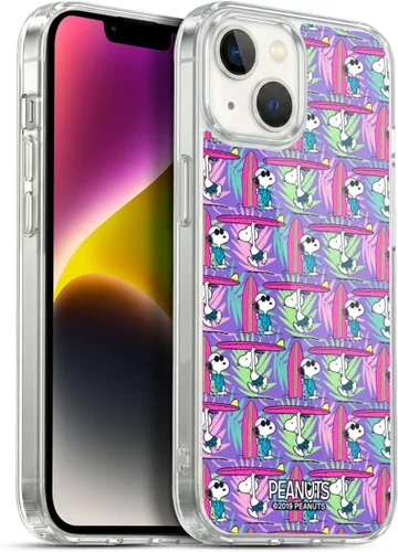 Vista 79 de Head Case Designs Funda de gel suave con licencia oficial de Peanuts Tropical Surf Snoopy Aloha Disco compatible con Apple iPhone 13 Mini Surf