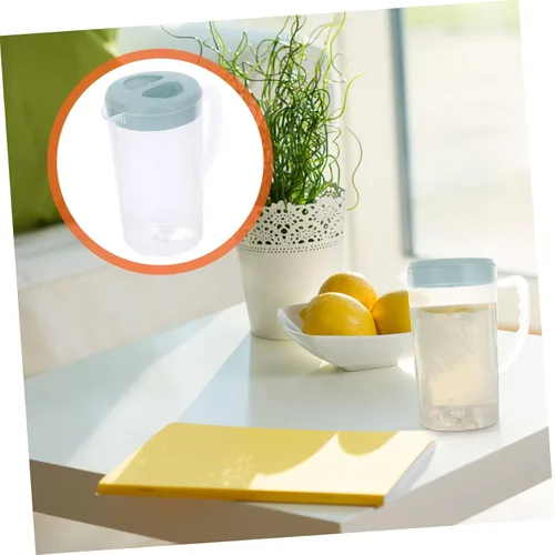 Vista 7 de Recipiente transparente grande de plástico dispensador de leche, jarra de té de 87.9 fl oz para nevera, jarra de agua fría, tetera de café, tetera