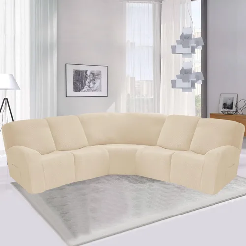 Vista 4 de MIFXIN Funda para sofá reclinable esquinero de 5 asientos, fundas elásticas de punto jacquard elástico de 7 piezas para sofá reclinable