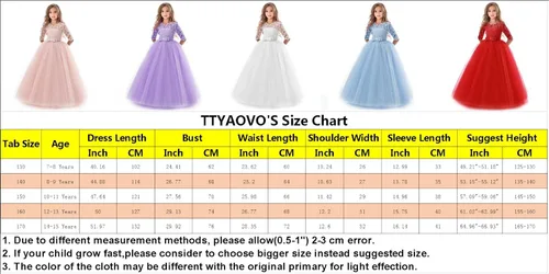 Vista 7 de TTYAOVO Vestido largo de princesa bordado para niñas