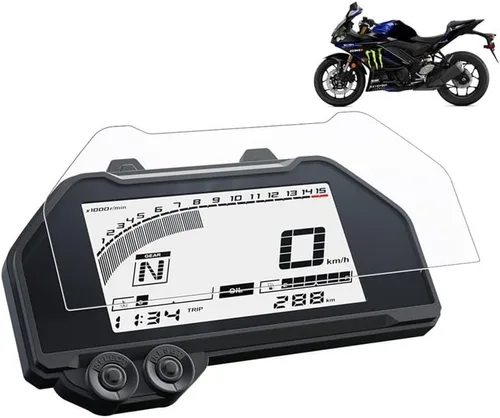 Vista 2 de LAHTI Protector de pantalla de salpicadero para Yamaha y aha YZF R3 R25 MT-03 MT03 2019-2020 Protector de pantalla de protección contra arañazos