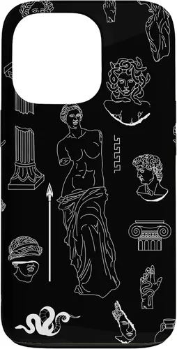 Vista 10 de Ancient Greece Statues Greek Aesthetic Black Case for iPhone 17